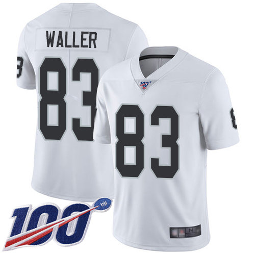Men Oakland Raiders Limited White Darren Waller Road Jersey NFL Football #83 100th Season Vapor Jersey->oakland raiders->NFL Jersey